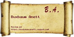 Buxbaum Anett névjegykártya