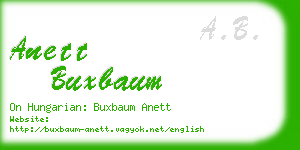 anett buxbaum business card